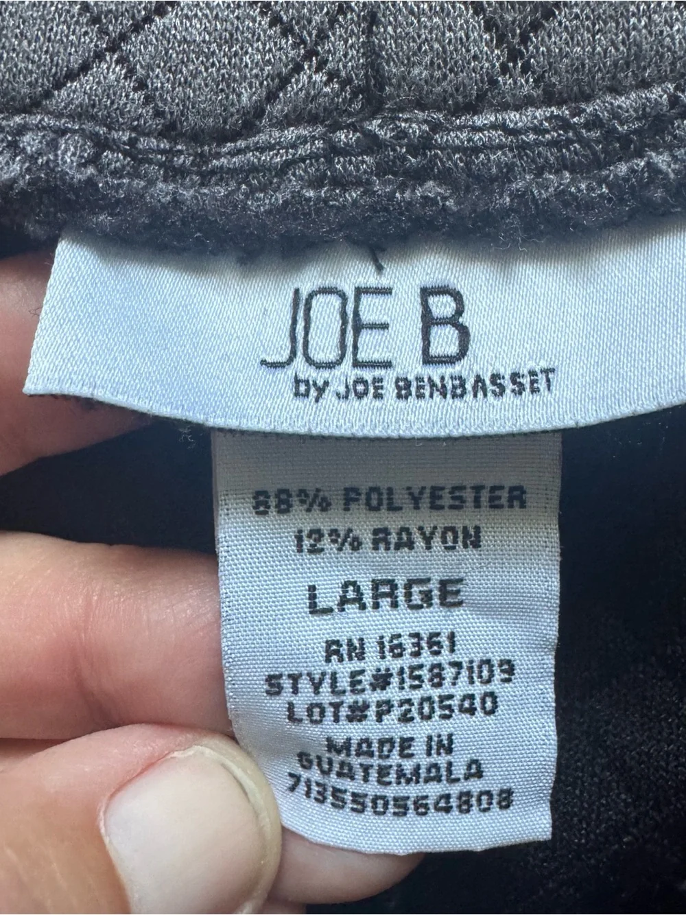 Joe B Joe Benbasset Gray W/ Black Diamond Design Skater Skirt Size Large